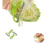woojfcang 2 Pcs Wide Mouth Potato Peelers Multifunctional Cabbage Graters Stainless Steel Julienne Slicer Noodle Carrot Salads Vegetable Peelers for Kitchen Accessories