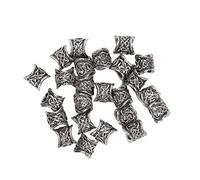 woojfcang Rune Hair Beads,Antique Viking Beard Beads,Pony Beads, 24 Pcs Dreadlocks Beads for Hair Braid DIY Braiding Decoration Nordic Hair Jewellery, Braided Bracelet, Pendant Necklace, African Beads