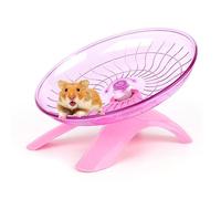 woojfcang Silent Hamster Wheel,Flying Saucer Hamster Running Wheel for Syrian/Dwarf Hamster Gerbils Squirrels Guinea Pig Small Animals Pets Playing Toys,Exercise Sports Wheel (Plastic,Pink)