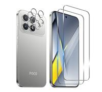 Wookfiss Screen Protector for Xiaomi POCO F8 Pro, 2 Pieces Tempered Glass + 2 Pieces Camera Lens Protector, 9H Hardness Ultra Resistant Bubble-Free Tempered Glass