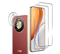 Wookfiss Tempered Glass for Honor Magic 8 Lite 5G, 2 Pieces Screen Protector and 2 Pieces Camera Film, Anti-Scratch, Bubble Free, 9H Hardness, Ultra Transparent, Ultra Resistant