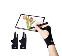 WooKoudai Digital Drawing Glove 2 Pack,Artist Glove for Drawing Tablet,ipad,Sketching,Art Glove with Two Finger for Right Hand and Left Hand （Smudge Guard,Small,2.95 x8.18inch