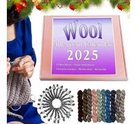 Wool Advent 2025 Calendar, 24 Days Christmas Countdown Wool Knitting Yarn, Christmas Knitting Yarn S-titch Kit, Easy Crochet Knittings Soft Yarns Calendar for Every Season and Occasion, 30x30cm