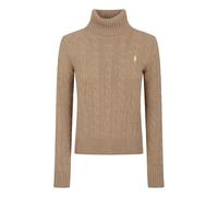 Wool and Cashmere Cable-Knit Turtleneck Jumper - female - Polo Ralph Lauren - Turtlenecks - Brown - M - Knitwear M