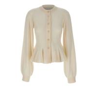 Wool and Cashmere Cardigan - female - ROTATE Birger Christensen - Cardigans - White - XS - Knitwear XS