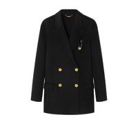 Wool and Cashmere Double-Breasted Coat - female - Versace - Double-Breasted Coats - Black - M - Coats M