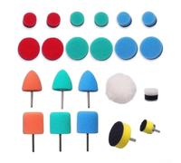 Wool and Sponge Buffing Pads Set 3 Inch Drill | 3-inch size, coarse medium fine grades, color-coded for tasks, headlights bumpers interior use