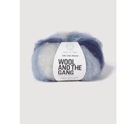 Wool and the Gang Take Care Mohair Stripe, Umbrella Blue Stripe, 50 g, Aran/Worsted