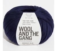 Wool and the Gang, Tina Tape Yarn, Midnight Blue, 100g, Aran/Worsted