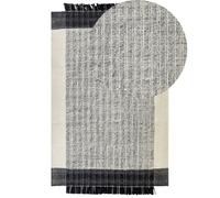 Wool Area Rug 140 x 200 cm Black and White KETENLI