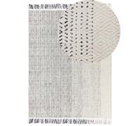 Wool Area Rug 160 x 230 cm White and Grey OMERLI