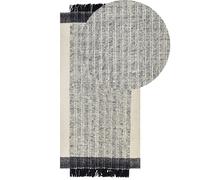 Wool Area Rug 80 x 150 cm Black and White KETENLI