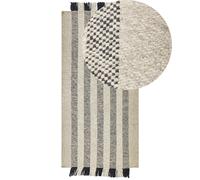 Wool Area Rug 80 x 150 cm Off-White and Black TACETTIN