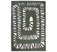 Wool Area Rug Snake Motif 160 x 230 cm Green OKAPI