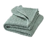 Wool Baby & Children Blanket - 100% Organic Merino - Cuddly Soft & Warm - 80 x 100 cm - Sustainable & Fair - in Timeless Ajour Pattern, Ideal for Newborns - Made in Germany | Jade