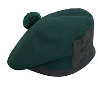 Wool Balmoral Bonnet Hat Scottish Piper Green Beret Cap Head Dress Size 58cm UK 7 1/4 US 7 3/8