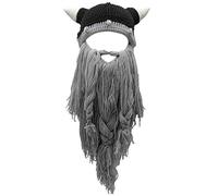 Wool Beanie with Detachable Face and Horns for Costume Parties