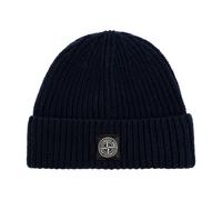 Wool beanie with logo patch - male - Stone Island - Accessories - Blue - ONE SIZE - Accessories ONE SIZE