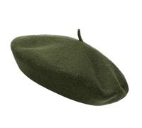 Wool Beret Hat Men Women French Style Berer Hat Plain Classic Color Beret Hat, Unisex Soft Warm Outdoor Vintage Artist Hat Beanie Unisex Hat (Olive Green)