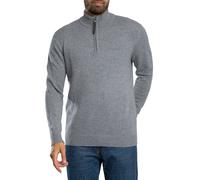 Wool Blend Half Zip Jumper Blue Grey Marl XXL