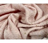 Wool Blend Heavyweight bouclé Fabric with Lurex Sparkle, per metre - Pink & Gold Metallic