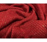 Wool Blend Heavyweight bou abric with Lurex Sparkle, per metre - red & Gold Metallic