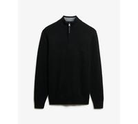 Superdry Wool Blend Half Zip Sweater Black L Men
