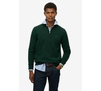 Wool Blend Jumper with Half Zip forest green