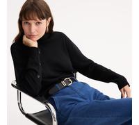 Wool Blend Turtleneck Jumper in Fine Knit Black