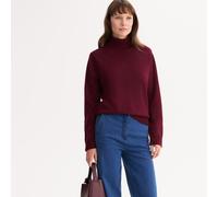 Wool Blend Turtleneck Jumper in Fine Knit Plum