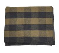 Wool Buffalo Plaid Blanket Throw Rug Olive Green & Black Check | Army Style Warm Wool Throw for Camping, Sofa, Picnic & Outdoor Use | Classic Tartan Check Blanket for Home & Travel