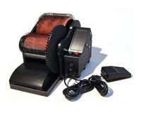 Wool Carding Machine, 56 RPM Drum Carder with Brush & Awl, Adjustable Speed Fiber Cleaner for Fabric DIY, Wooden Base