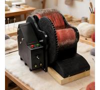 Wool Carding Machine, Electric Wool Felt Drum Carder for DIY Craft, Adjustable Speed, with Foot Pedal, Premium Needle Cloth, Ideal for Carding Wool, Pet Hair