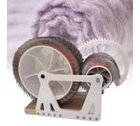 Wool Carding Machine Hand Crank, Wooden Blending Board for Carding Wool Fibers, DIY Craft Making Tool, Remove Fiber Impurities, Wood Base