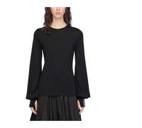Wool Cinched Drape Long Sleeve - female - Adidas - Long Sleeve Training Tops - Black - M - Sport M