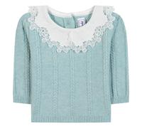 Wool Claudine Collar Sweater Green water 18 months