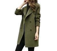 Wool Coats for Women UK Sale Clearance Double Breasted Front Open Trench Coats Lightweight Tweed Jacket with Pockets Autumn Winter Mid-Length Outerwear Long Sleeve Overcoats Tops Size 8-16