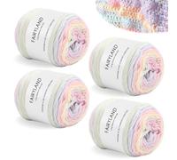 Wool Colour Gradient 400 g, Wool for Crocheting, Cupcakes Bobble, Crochet Wool Gradient Yarn for Knitting, Elegant Pullover, Scarf, Blanket - Rainbow Coloured