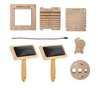 Wool Combing Brush Set - Wool Cardion Set | Efficient Brush Set for Wooll Blending Board, Smooth Wool Combo Handle 8 Pieces, Sturdy Pe Mixing Board