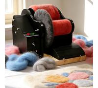 Wool Combing Machine, Adjustable Drum Carder with Foot Pedal, Fast Color Mixing Wool Blending Wheel for DIY Felt and Handicrafts