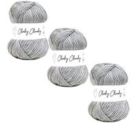 Wool Couture Cheeky Super Chunky Yarn - Super Soft 100% Merino Wool for Knitting, Crochet, Amigurumi & Craft Projects - Natural Grey, 100g Ball - 3-Pack