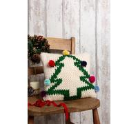 Wool Couture Cushion Cover Knitting Kit - Pom Pom Christmas Tree in Cream Wool Couture Cream