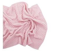 Wool Couture Molly Baby Blanket Knitting Kit - Beginner Skill Level - Includes 12 Balls of Beau Baby Yarn, Sewing Needle, and Pattern - Baby Pink