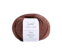 Wool Couture The Merino Yarn - 100% Merino Wool Aran Weight Yarn for Knitting, Crochet, Amigurumi & Craft Projects - Chocolate, 50g Ball (65m) - Super Soft Wool Yarn - 1-Pack