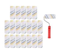 Wool Cover and Handle Mini Paint Roller Brush for Edge Painting DIY | Solvent Resistant Sleeve, Easy Installation and Replacement, Suitable for Furniture Touch Ups, Neat Lines and Random Color