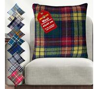 Wool cushion covers 45x45 CM, Heritage tartan sofa cushion cover for winter warm, Green Check large cushion case, home decor, Travel, Car - Buchanan Modern Highlands Tartan