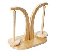 Wool Dispenser Rack - Double Bobbin Rotation Frame, Sturdy Portable Thread Keeper, Polished Timber Reel, Compact Structure |Practical Equipment for Stitching Needlework Quilting Handmade Artistic Work