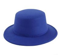 Wool Dome Hat for Women Men, British Style Cap with Short Brim, Soft Warm Winter Beanie, Adjustable 56-58cm Retro Fashion Headwear for Daily(for royal Blue)