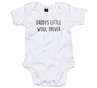 Wool Driver Baby Body Suit Daddys Little Newborn Babygrow White with Black Print 6-9 Months