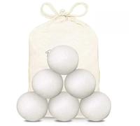 Wool Dryer Balls, 6-Pack - Durable Dryer Balls for Tumble Dryers - Natural Fabric Softener - Reduces Creases and Saves Drying Time